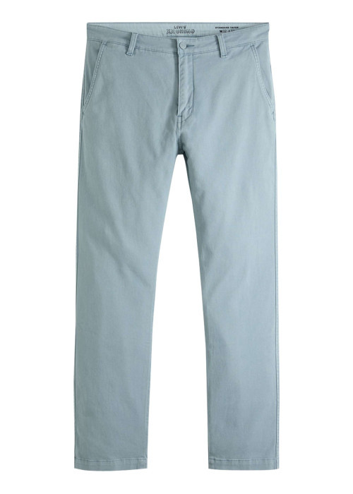 Pantalon chino en coton bleu clair pourvu du patch de la marque