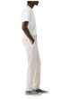 Thumbnail Pantalon chino beige à coupe slim pourvu du patch de la marque - Image 5