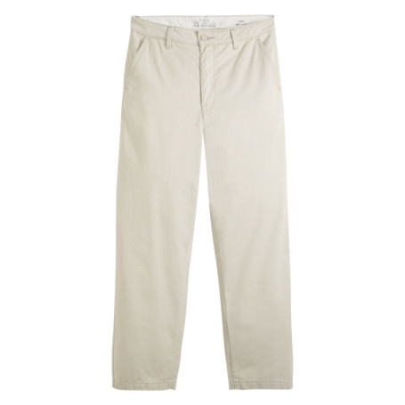 Pantalon chino en coton beige coupe ample...