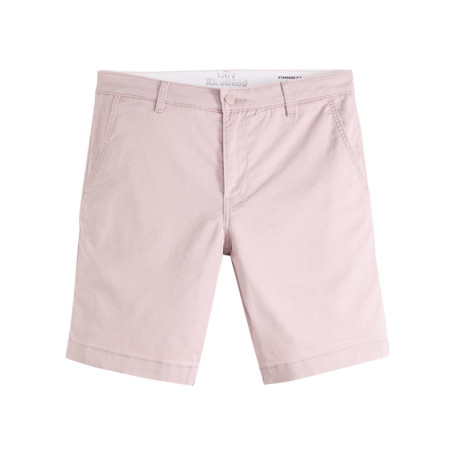 Short chino rose à coupe droite pourvu du patch...