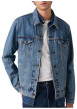 Thumbnail Veste en coton bleu à coupe ajustée pourvu d'un col à revers - Image 3