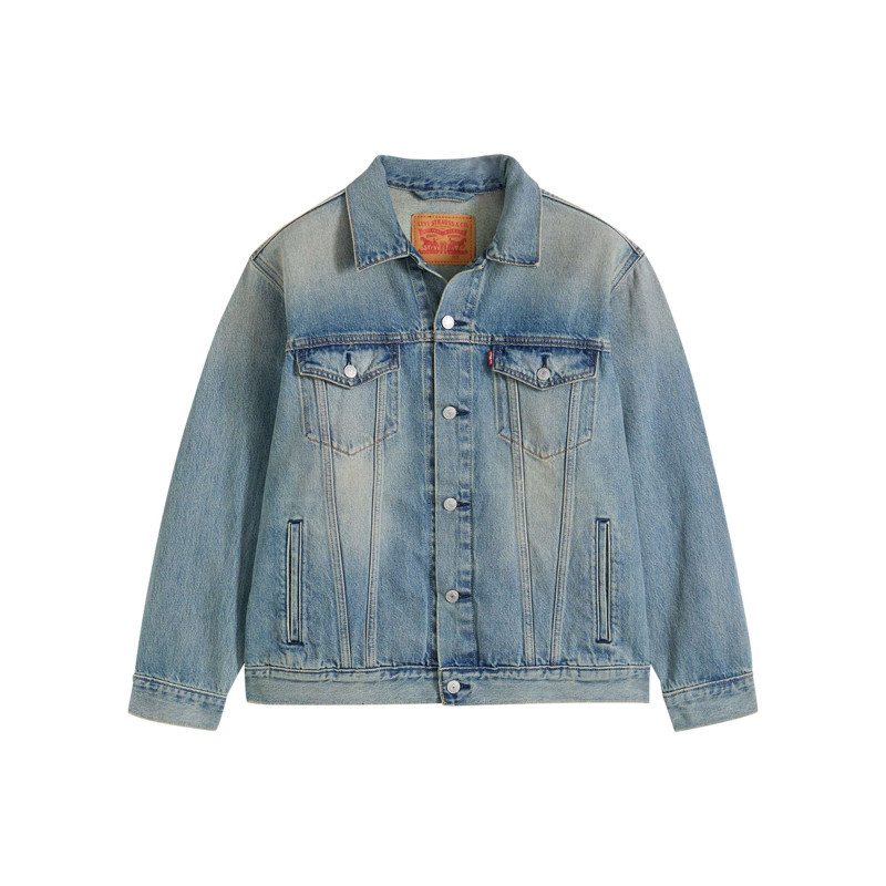 Levi's® - Veste En Coton Stone à Coupe Ajustée Pourvu D'un Col à Revers - Bleu