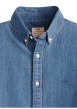 Thumbnail Chemise en coton bleue à coupe droite pourvue d'une col boutonné - Image 2