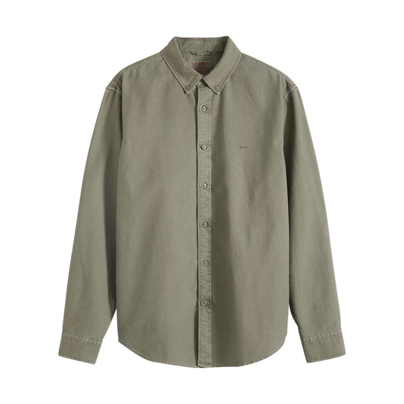 Levi's® - Chemise En Coton Kaki à Coupe Droite Pourvue D'une Col Boutonné - Vert Levi's® - Chemise En Coton Kaki à Coupe Droite Pourvue D'une Col Boutonné - Vert