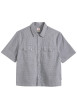 Thumbnail Chemise en coton blanche et noire unie avec une coupe droite et un col à revers - Image 6