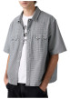 Thumbnail Chemise en coton blanche et noire unie avec une coupe droite et un col à revers - Image 8