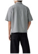 Thumbnail Chemise en coton blanche et noire unie avec une coupe droite et un col à revers - Image 9