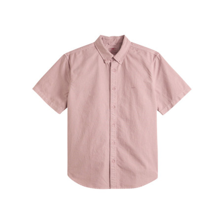 Chemise en coton rose à coupe droite pourvue...
