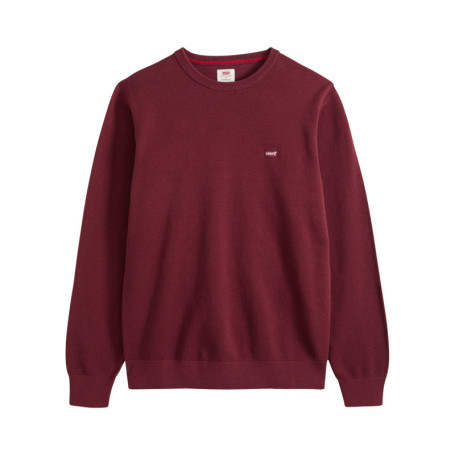 Pull en coton bordeaux à coupe droite pourvu...