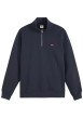 Thumbnail Sweat en coton marine à coupe droite pourvu d'un col camionneur