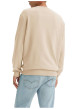 Thumbnail Pull en coton beige à coupe droite pourvu d'un col rond côtelé - Image 4