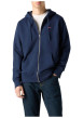 Thumbnail Sweat zippé en coton marine à coupe droite pourvu d'un col à capuche