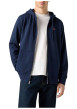Thumbnail Sweat zippé en coton marine à coupe droite pourvu d'un col à capuche - Image 4