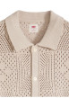 Thumbnail Polo en coton beige à coupe droite pourvu d'un col à revers côtelé - Image 2
