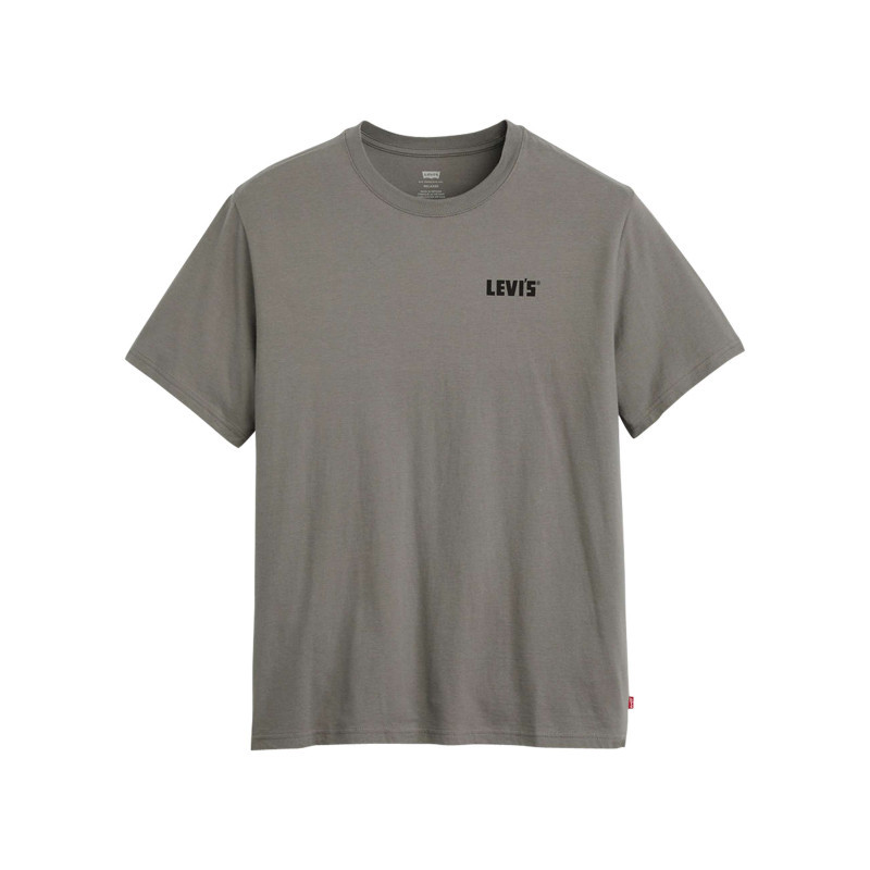 Levi's® - T-shirt En Coton Anthracite Imprimé à Coupe Droite Pourvu D'un Col Rond - Gris Foncé