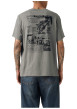 Thumbnail T-shirt en coton anthracite imprimé à coupe droite pourvu d'un col rond - Image 3