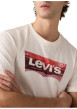 Thumbnail T-shirt en coton blanc imprimé à coupe droite pourvu d'un col rond - Image 3