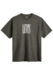 Thumbnail T-shirt en coton kaki imprimé à coupe droite pourvu d'un col rond