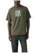 Thumbnail T-shirt en coton kaki imprimé à coupe droite pourvu d'un col rond - Image 6