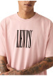 Thumbnail T-shirt en coton rose imprimé à coupe droite pourvu d'un col rond - Image 5