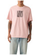 Thumbnail T-shirt en coton rose imprimé à coupe droite pourvu d'un col rond - Image 6