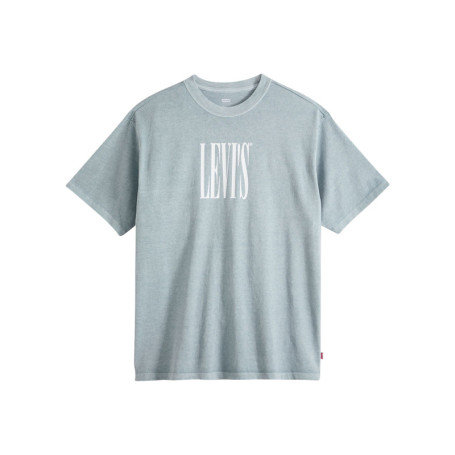 T-shirt en coton gris imprimé à coupe droite...