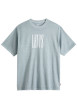 Thumbnail T-shirt en coton gris imprimé à coupe droite pourvu d'un col rond