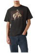 Thumbnail T-shirt en coton noir imprimé à coupe droite pourvu d'un col rond - Image 6