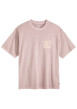 Thumbnail T-shirt en coton rose à coupe droite pourvu d'un col rond côtelé