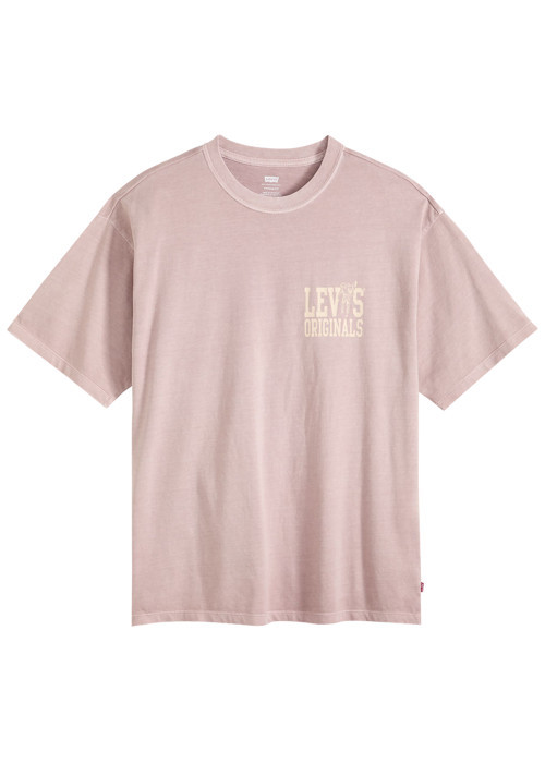 T-shirt en coton rose à coupe droite pourvu...