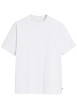 Thumbnail T-shirt en coton blanc à coupe droite pourvu d'un col rond finement côtelé
