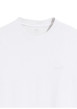 Thumbnail T-shirt en coton blanc à coupe droite pourvu d'un col rond finement côtelé - Image 2