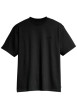 Thumbnail T-shirt en coton noir à coupe droite pourvu d'un col rond finement côtelé