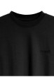 Thumbnail T-shirt en coton noir à coupe droite pourvu d'un col rond finement côtelé - Image 2