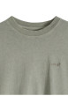 Thumbnail T-shirt en coton kaki à coupe droite pourvu d'un col rond finement côtelé - Image 2