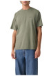 Thumbnail T-shirt en coton kaki à coupe droite pourvu d'un col rond finement côtelé - Image 6