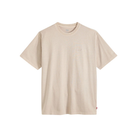 T-shirt en coton beige à coupe droite pourvu...