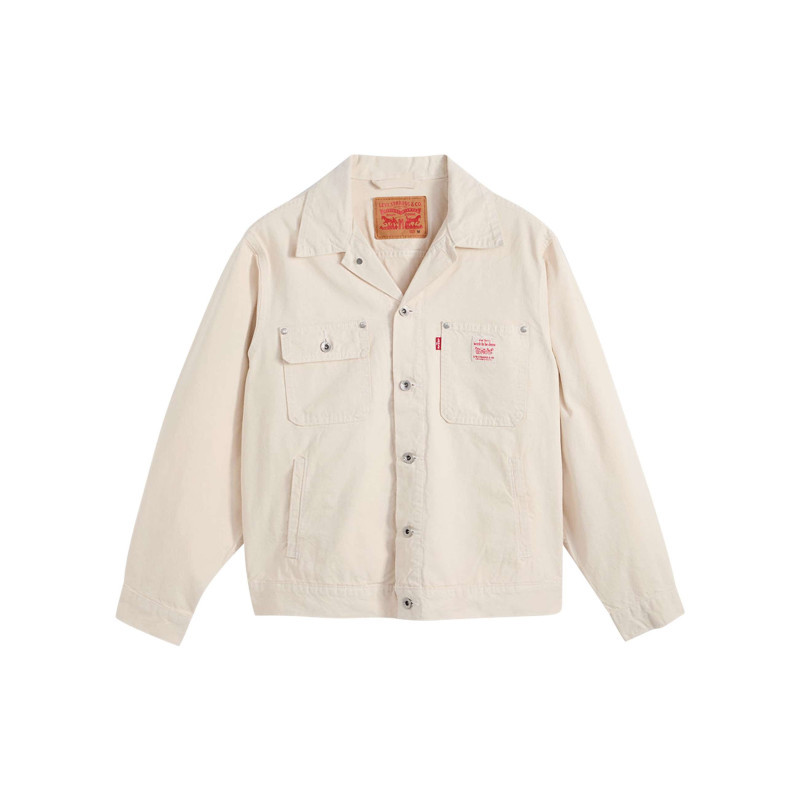 Levi's® - Veste En Coton écrue à Coupe Ajustée Pourvue D'un Col Cubain - Beige