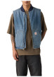 Thumbnail Blouson sans manche en coton bleu à coupe droite pourvu d'un col bomber - Image 6