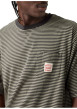 Thumbnail T-shirt en coton anthracite à coupe droite pourvu d'un motif à rayures - Image 5
