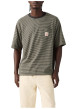 Thumbnail T-shirt en coton anthracite à coupe droite pourvu d'un motif à rayures - Image 6