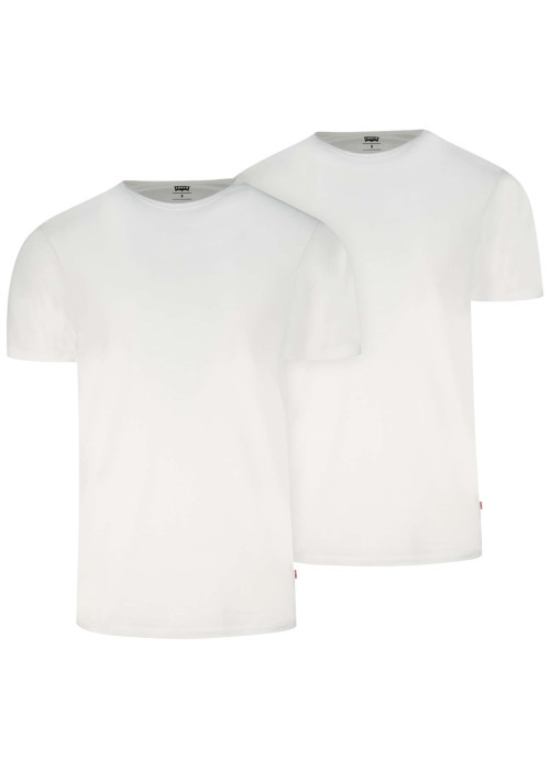Lot de 2 t-shirts en coton blancs à coupe droite et cols ronds