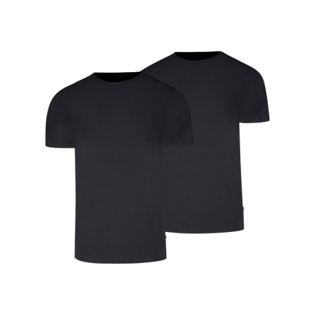 Lot de 2 t-shirts en coton noirs à coupe droite...