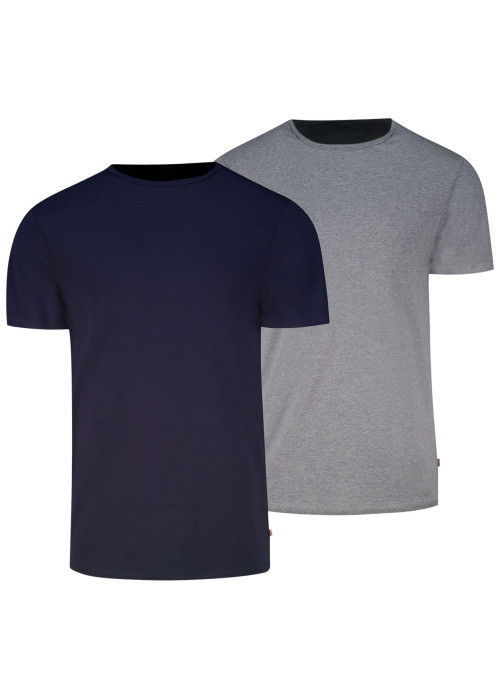 Lot de 2 t-shirts en coton multicolores à coupe droite et cols ronds