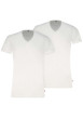 Thumbnail Lot de 2 t-shirts en coton blancs à coupe droite et de cols en v