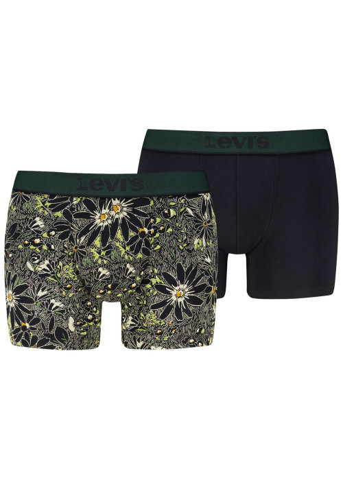 Lot de 2 boxers en coton verts pourvus de ceintures élastiquées
