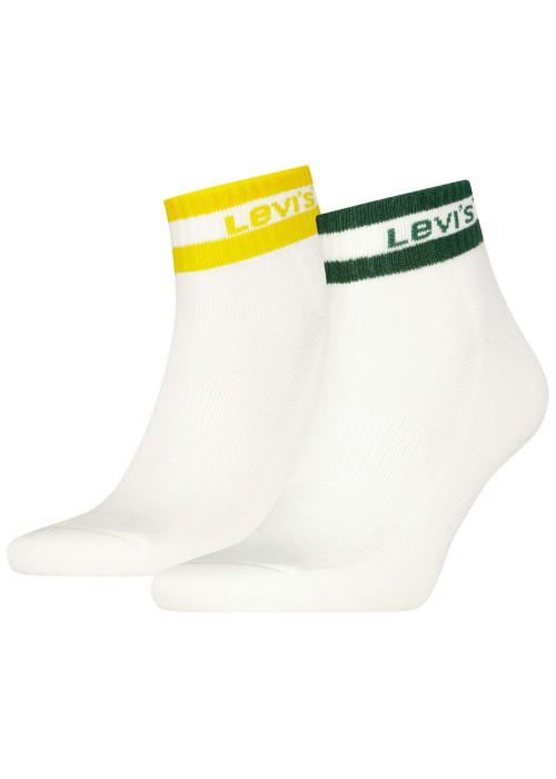 Lot de 2 paires de chaussettes en coton mélangé multicolores à rayures