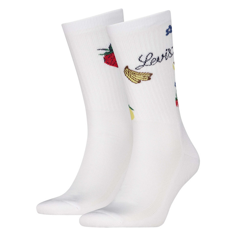 Levi's® - Lot De 2 Paires De Chaussettes En Coton Mélangé Multicolores Ornées De Fruits - Multicolore