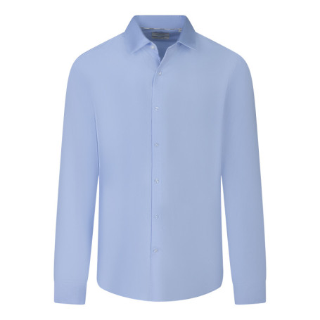 Chemise en coton bleu ciel unie avec une coupe...
