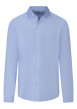 Thumbnail Chemise en coton bleu ciel unie avec une coupe slim et un col français